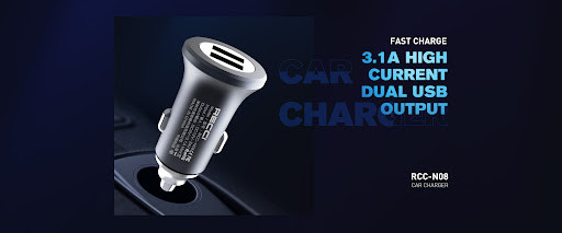 شارژر فندکی ماشین Recci RCC-N08 | شارژ سریع دو دستگاه با طراحی آلومینیومی