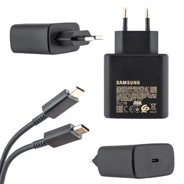 شارژر دیواری 45 وات سامسونگ مدل EP-TA845XBEGCN، آمپر خروجی 3A ، توان خروجی 45وات، ساخت ویتنام