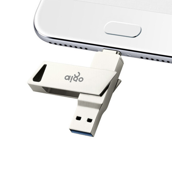 فلش مموری آیگو 128 گیگابایت دوسر USB و تایپ C برند Aigo مدل U350