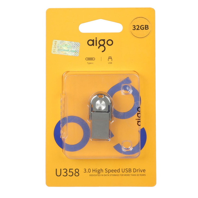 فلش مموری آیگو Aigo U358 دو سر 64GB | سرعت بالا و طراحی مقاوم
