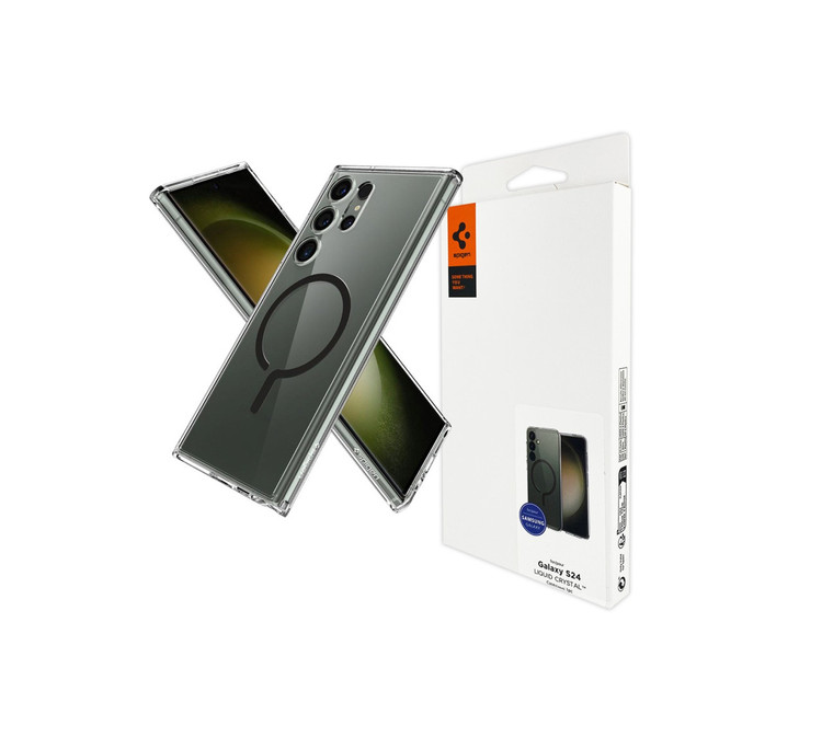 قاب شفاف Spigen Liquid Crystal مگ سیفدار برای سامسونگ Galaxy S24 Ultra همراه بستهبندی محصول
