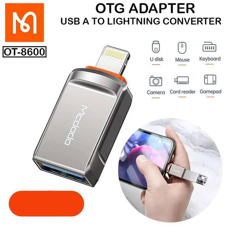 مبدل OTG mcdodo مک دودو مدل OT-860 - تبدیل OTG USB-A به Lightning