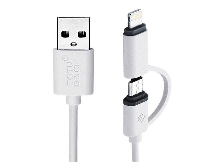 TOTU Design 2-in-1 Adapter – مبدل دوکاره لایتنینگ و میکرو USB با کیفیت بالا