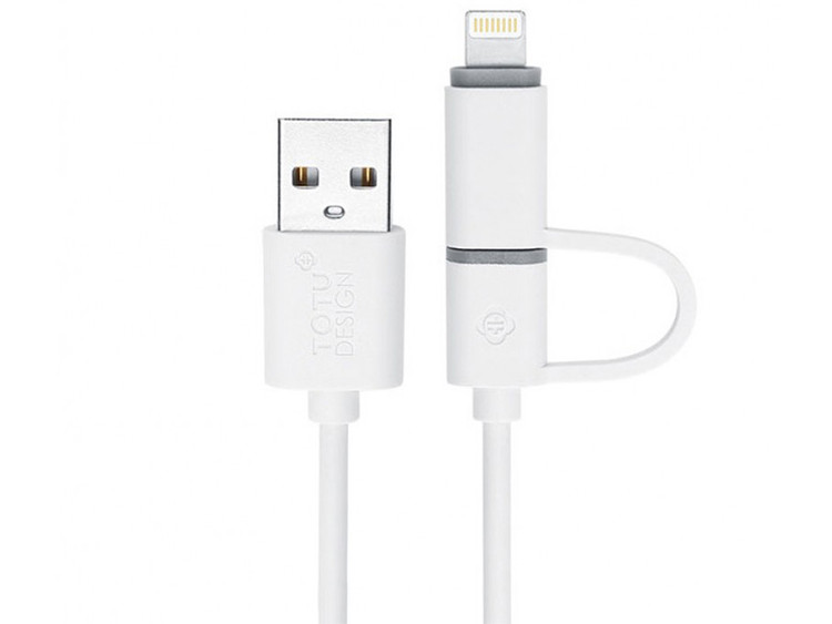 TOTU Design 2-in-1 Adapter – مبدل دوکاره لایتنینگ و میکرو USB با کیفیت بالا