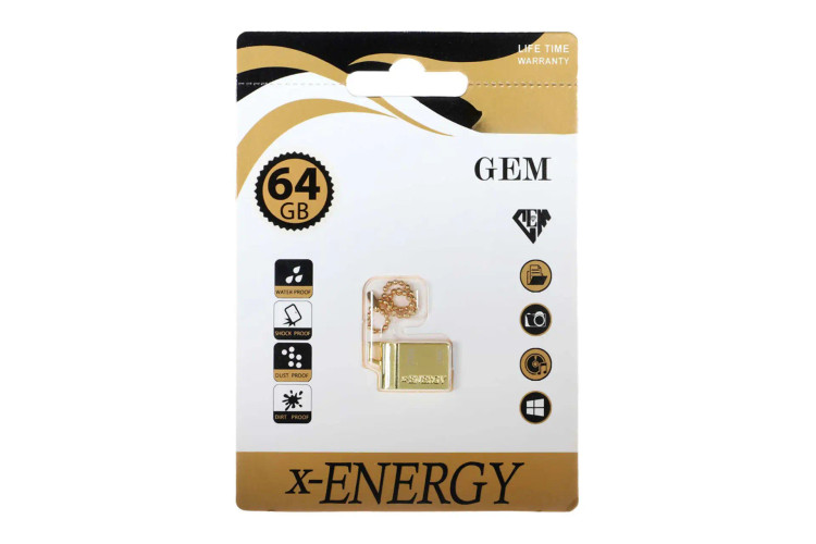 فلش مموری ایکس-انرژی 16GB مدل x-ENERGY GOLDEN GEM، دارای رابط USB 2.0، سرعت استاندارد انتقال اطلاعات 480 مگابیت بر ثانیه کپی