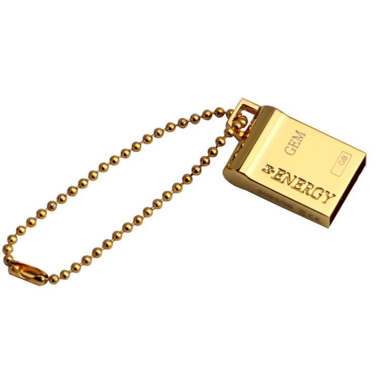 فلش مموری ایکس-انرژی 16GB مدل x-ENERGY GOLDEN GEM، دارای رابط USB 2.0، سرعت استاندارد انتقال اطلاعات 480 مگابیت بر ثانیه کپی