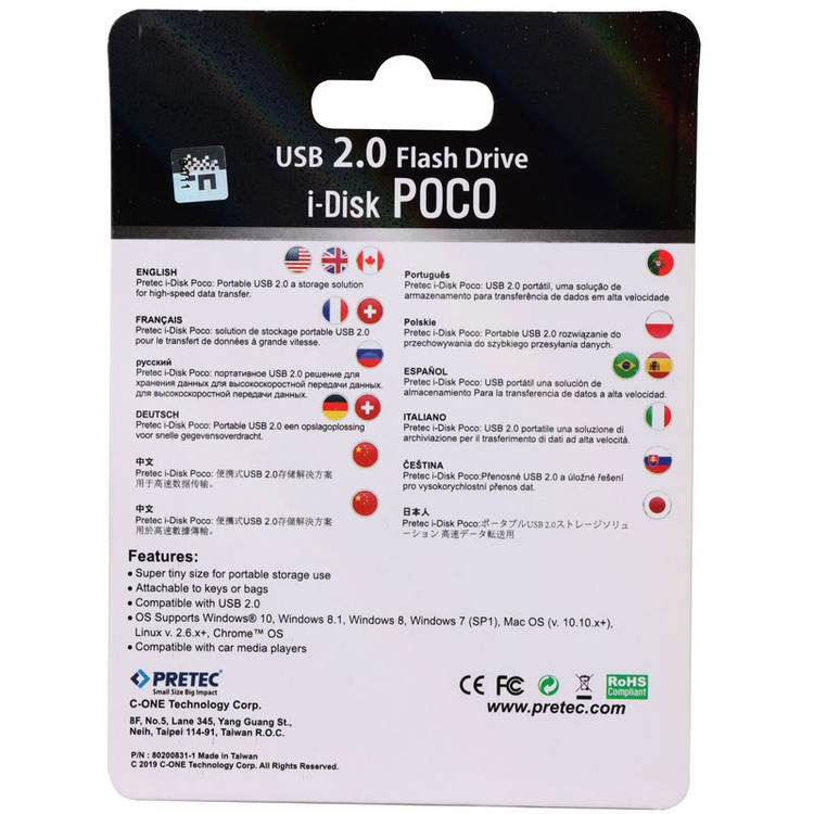 فلش مموری پریتک مدل PRETEC i-Disk Poco USB2 حافظه 8GB