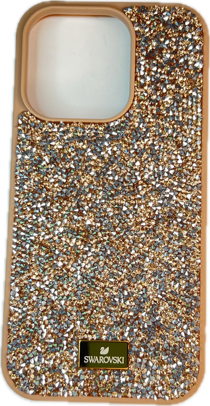 قاب کریستالی Swarovski آیفون 14 Pro مدل Crystal Line رنگ طلایی