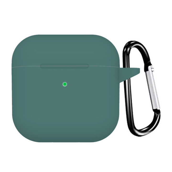 قاب سیلیکونی AirPods 2 رنگ سبز یشمی با قلاب فلزی