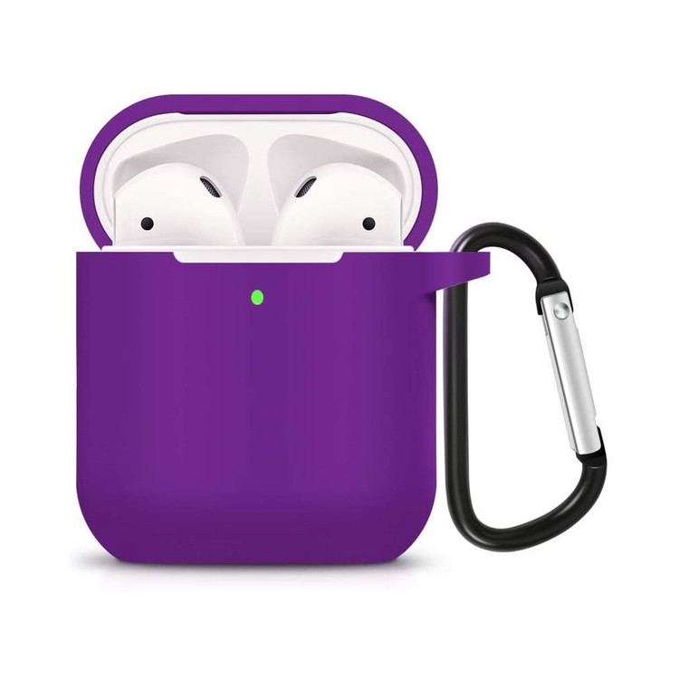 قاب سیلیکونی AirPods 2 رنگ نیلی با قلاب فلزی