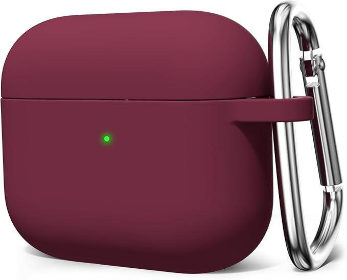 کاور محافظ AirPods 3 رنگ زرشکی تیره با کارابین