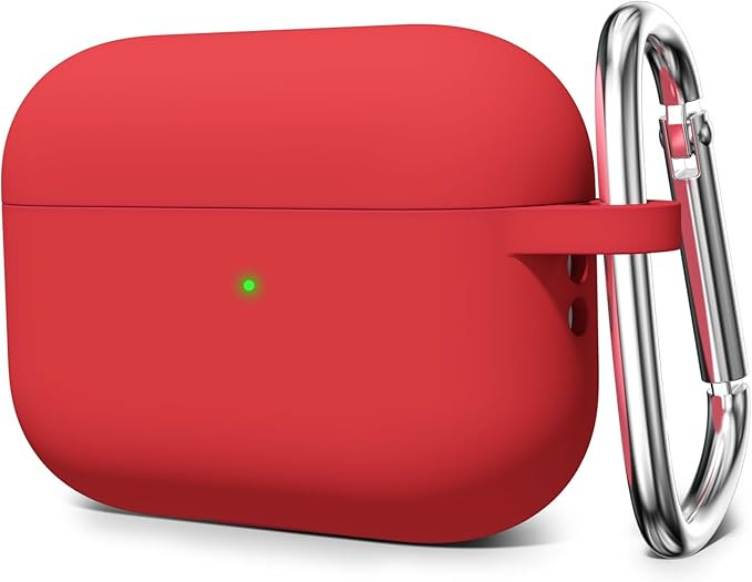 کاور سیلیکونی AirPods Pro 2 رنگ قرمز با کارابین