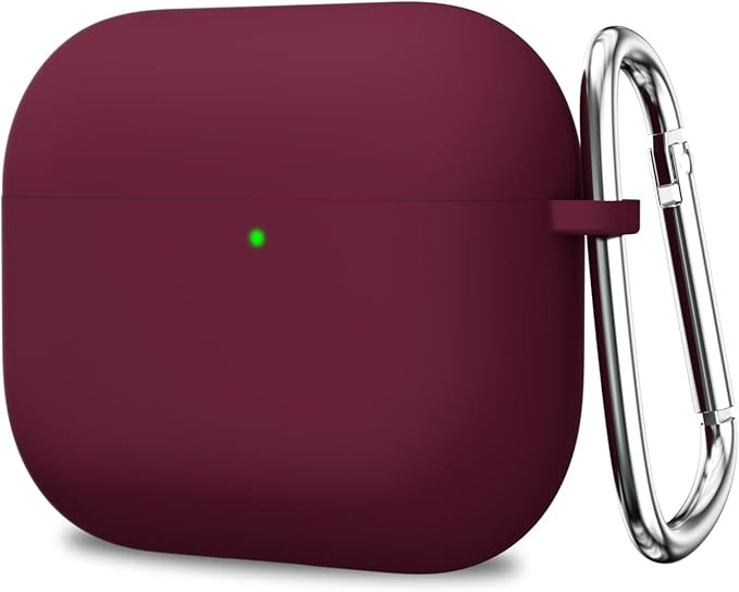 قاب سیلیکونی AirPods Pro 1 رنگ شرابی با قلاب فلزی