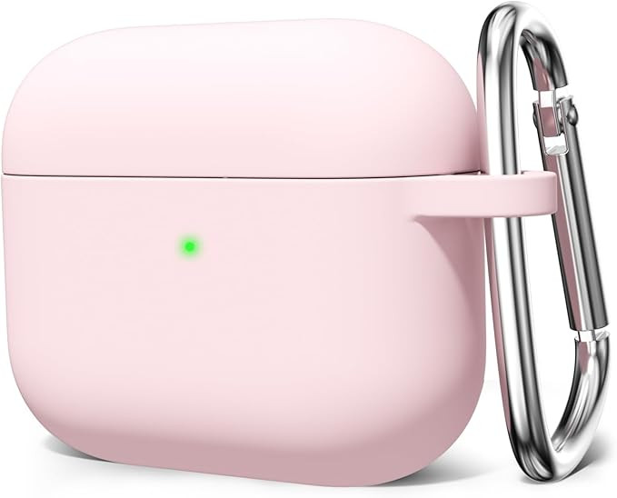 قاب سیلیکونی AirPods Pro 1 رنگ صورتی چرک با قلاب فلزی
