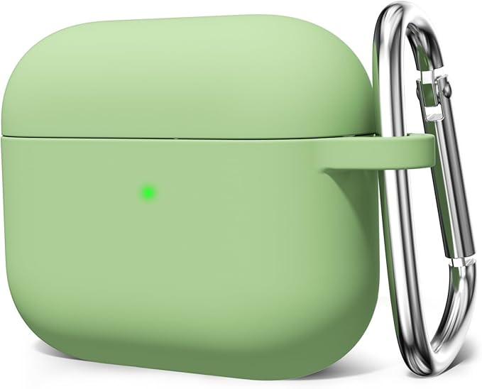 قاب سیلیکونی AirPods Pro 1 رنگ سبز پسته ای با قلاب فلزی