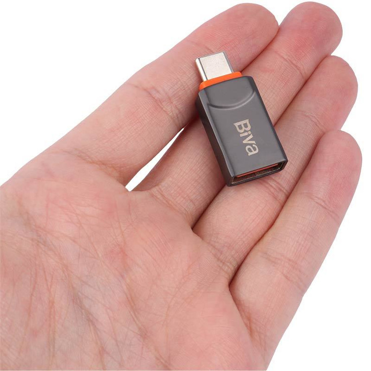 مبدل OTG تایپسی Biva OTG-03 | اتصال USB به گوشیهای اندرویدی و آیفونی 15به بالا