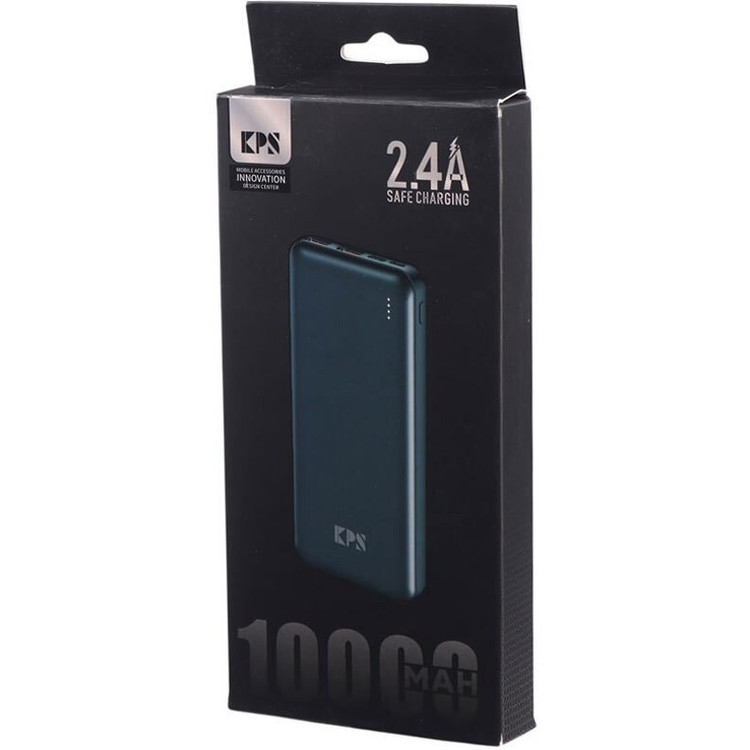 پاور بانک 10000 میلی آمپر KPS مدل KPS-10 با دو خروجی USBو Type-c و micro usb و شارژ سریع