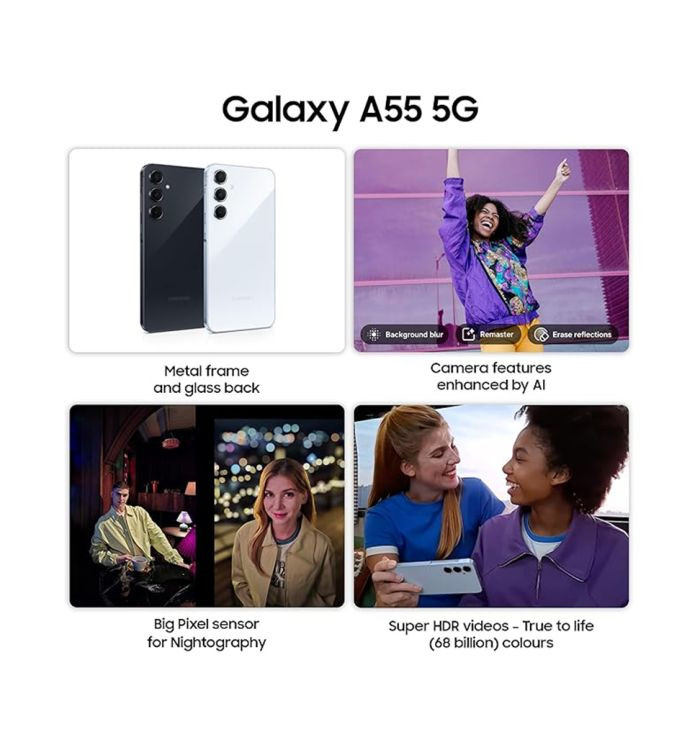گوشی موبایل سامسونگ Galaxy A55 با حافظه 256 گیگابایت و رم 8 گیگابایت