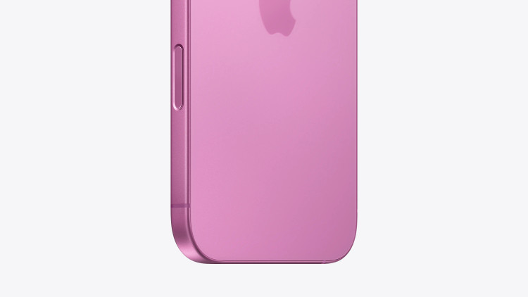 نمای پشت گوشی iPhone 16 رنگ صورتی ظرفیت 128 گیگابایت