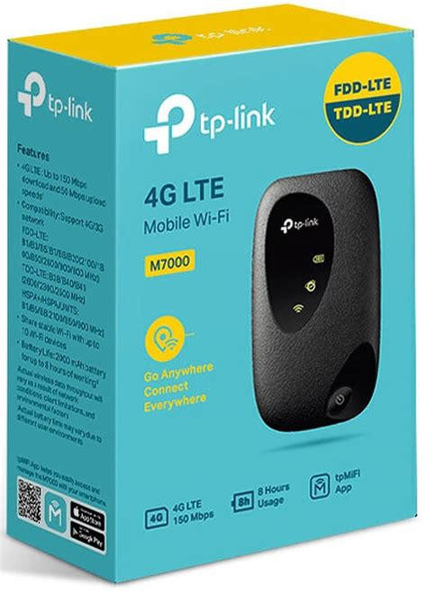 مودم جیبی 4G LTE تیپیلینک مدل M7000 با باتری داخلی و وایفای قابل حمل |مناسب سفر و دورکاری |باتری 8 ساعته