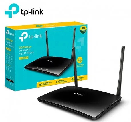 مودم روتر 4G LTE بیسیم N300 تیپیلینک مدل TL-MR6400 با آنتن خارجی و 4 پورت شبکه | مناسب خانه و دفتر