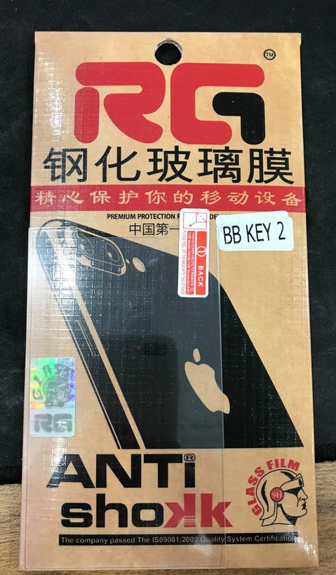 گلس ضدضربه RG مخصوص BlackBerry Key2 | شیشه حرارتدیده با پوشش کامل و نصب آسان