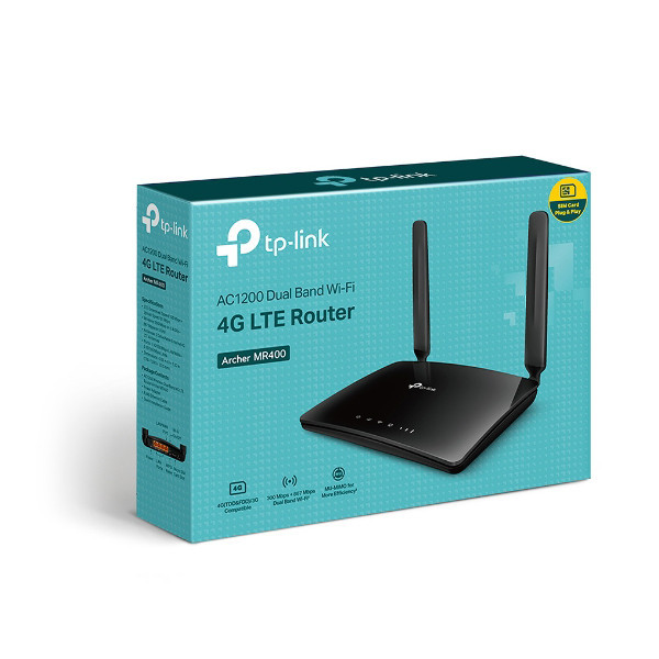 مودم روتر سیمکارتی 4G LTE تیپیلینک مدل Archer MR400 V4.30 AC1200 با وایفای دو باند و آنتن خارجی