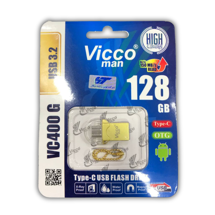فلش مموری VicooMan ظرفیت 128 گیگابایت USB 3.2 Type-C با سرعت خواندن تا 150MB/s