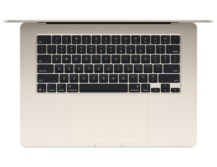 لپ تاپ 15.3 اینچی اپل MacBook Air 15inch M4 (MC6K4) با حافظه 512SSD گیگابایت و رم 24 گیگابایت - رنگ استارلایت (Starlight)