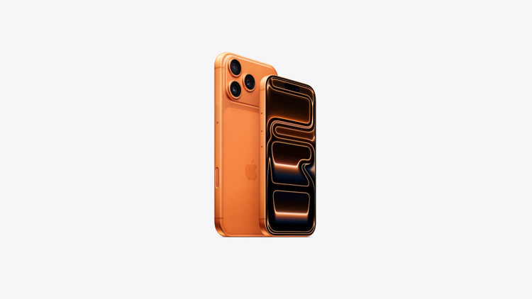 نمای کناری گوشی iPhone 17 Pro Max رنگ نارنجی ظرفیت 512 گیگابایت