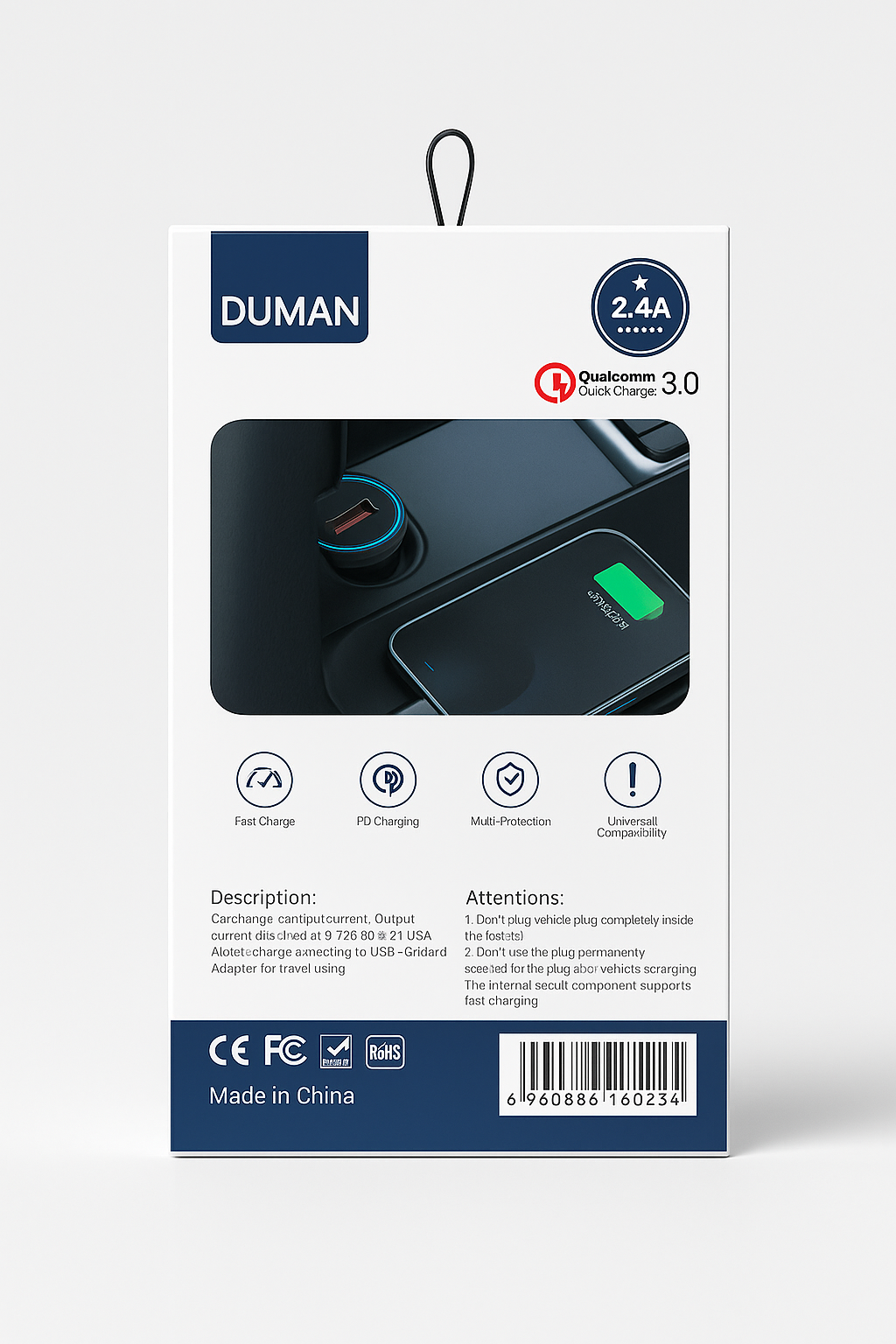شارژر فندکی خودرو Duman مدل D‑C02