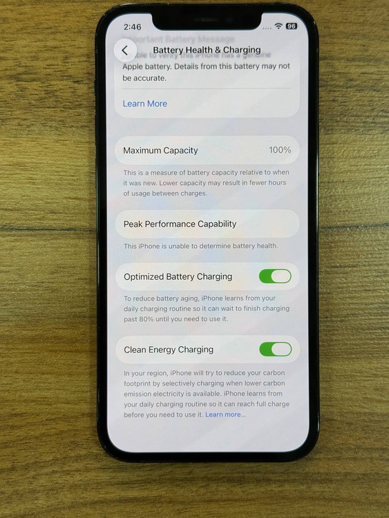 📱آیفون 12 پرو کارکرده 256 گیگابایت پارت چین (CH/A) دو سیمکارت با باتری 100٪ سالم