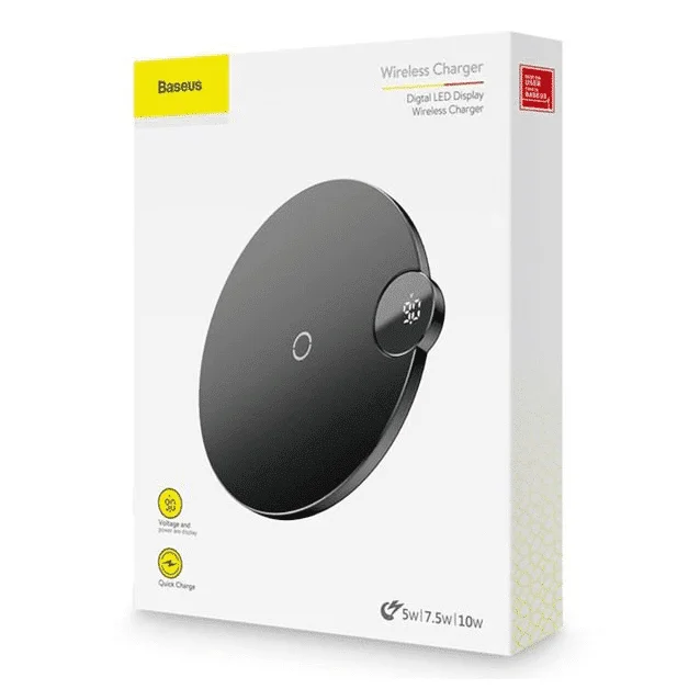شارژر وایرلس بیسوس مدل WXSX-01 | شارژ سریع 10 وات با نمایشگر LED