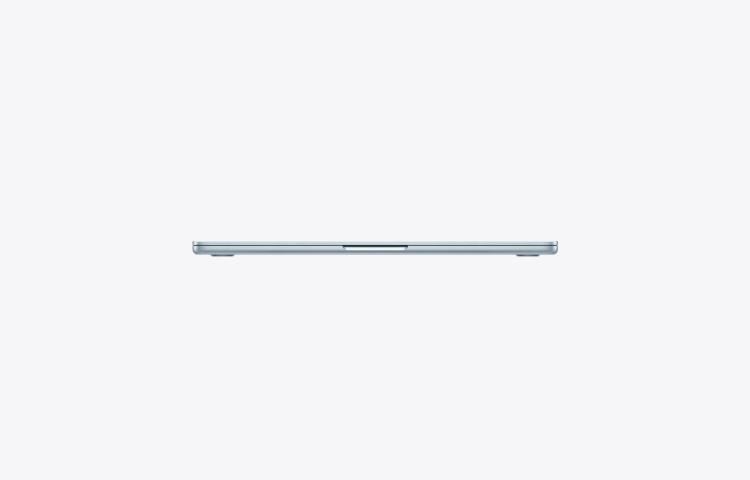 نمای باریک و بسته لپ تاپ 13 اینچی MacBook Air M5 مدل MDHJ۴ رنگ آسمان آبی