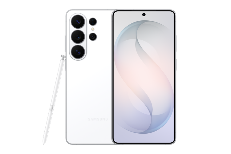 نمای جلو و پشت گوشی Samsung Galaxy S26 Ultra رنگ سفید