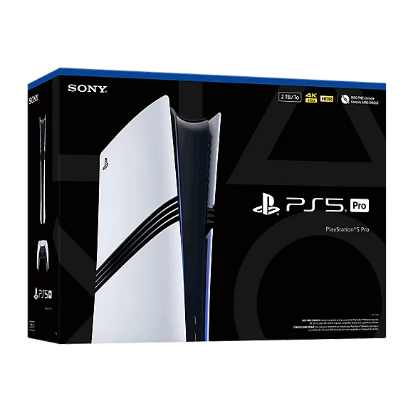 نمای نزدیک طراحی بدنه و نشان PS5 Pro روی کنسول پلی استیشن ۵ پرو