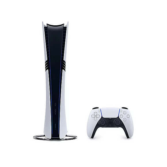 نمای کامل کنسول PlayStation 5 Pro دو ترابایت همراه کنترلر DualSense سفید