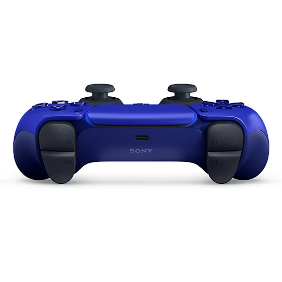 نمای بالای دسته PS5 Cobalt Blue و تریگرهای L2 و R2