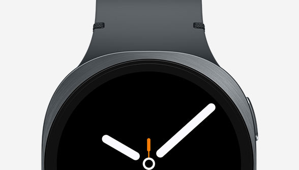 نمای نزدیک نمایشگر و بدنه Galaxy Watch 8 44mm گرافیت