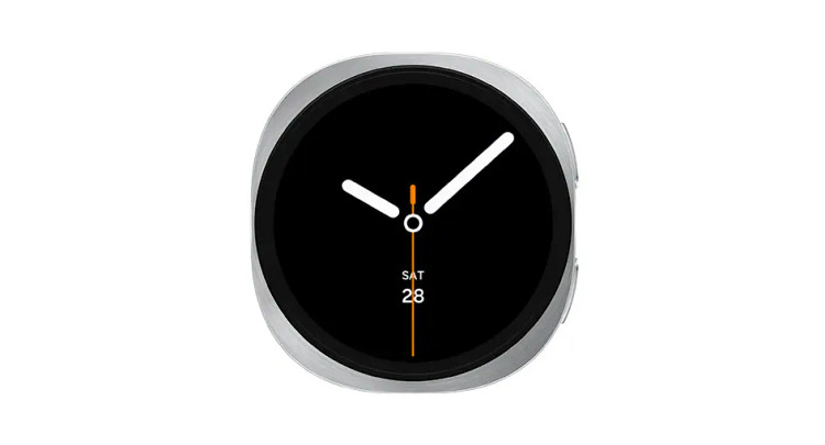 نمای روبهرو صفحه Samsung Galaxy Watch 8 نقره ای