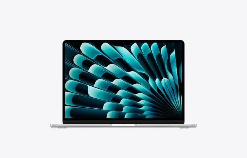 نمای روبهرو لپ تاپ اپل MacBook Air 13 M5 مدل MDH94 رنگ Silver با نمایشگر Liquid Retina