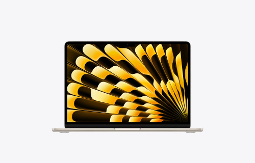 لپ تاپ ۱۳ اینچی اپل MacBook Air 2026 M5 مدل MDHD4 رنگ استارلایت نمای روبرو با نمایشگر Liquid Retina