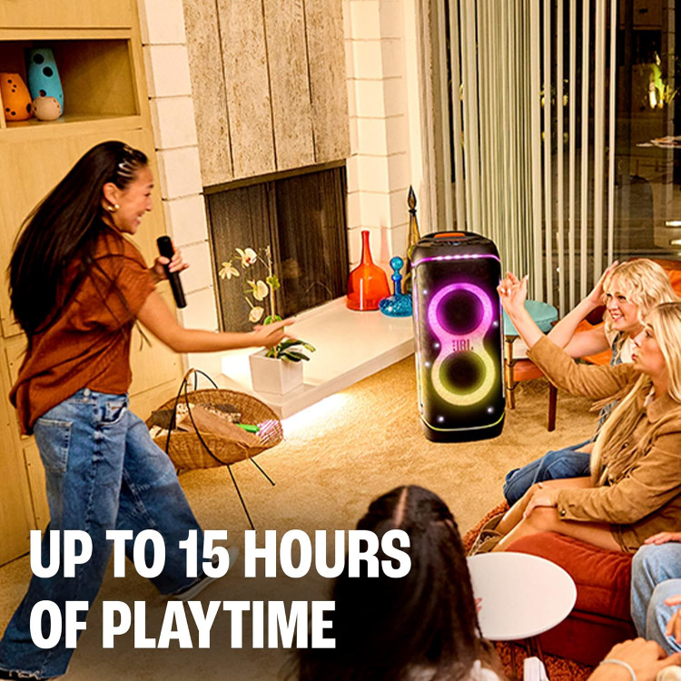 تصویر تبلیغاتی پخش تا ۱۵ ساعت JBL PartyBox 720 با باتری قابلتعویض