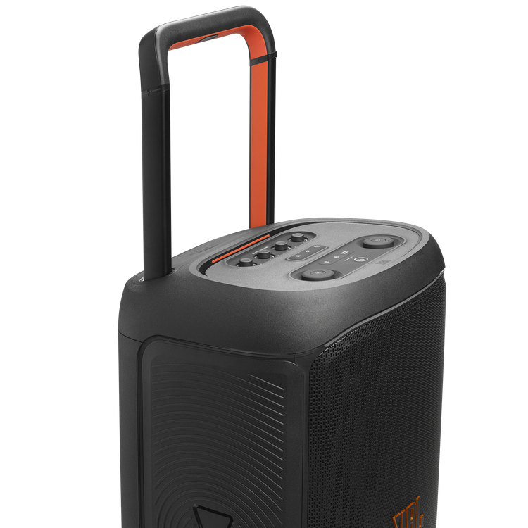نمای بالای اسپیکر JBL PartyBox 520 و دسته تلسکوپی حمل