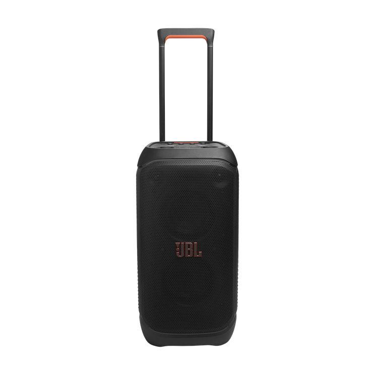 نمای کامل پشت اسپیکر JBL PartyBox Stage 320 با دسته تلسکوپی بازشده