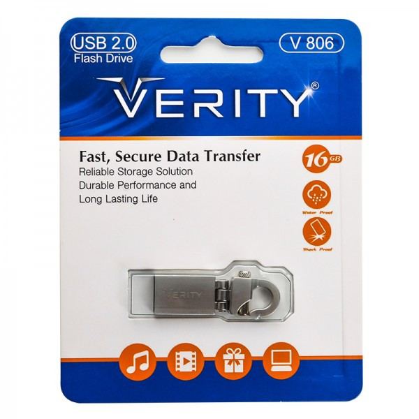 فلش مموری وریتی مدل V806 ظرفیت 16 گیگابایت USB 2.0 | خرید Verity V806