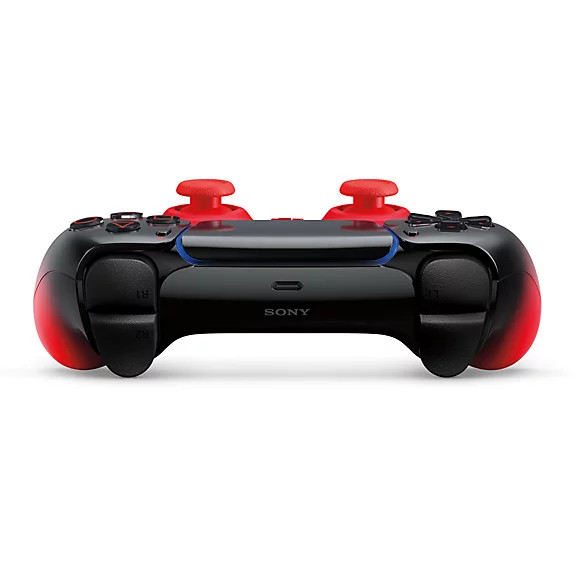 نمای بالای دسته PS5 Techno Red و کلیدهای تریگر کنترلر
