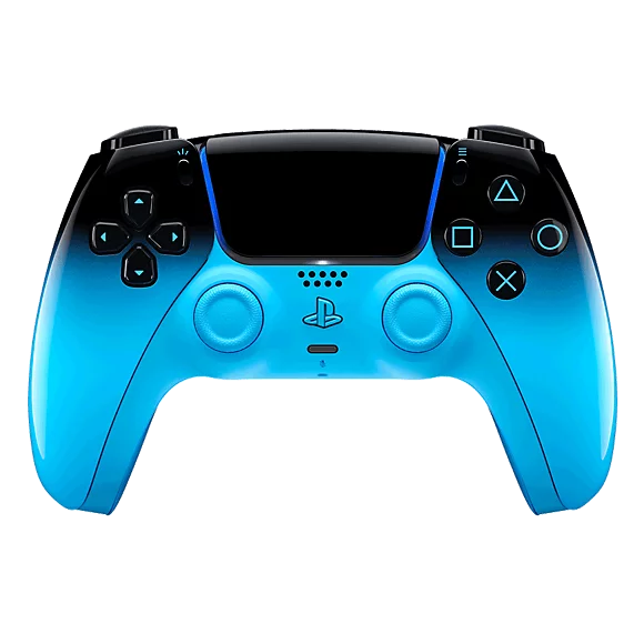 نمای روبهرو دسته PS5 مدل DualSense Rhythm Blue از کالکشن HYPERPOP