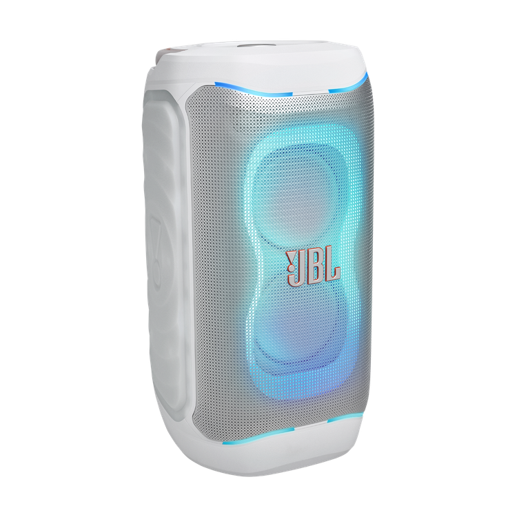اسپیکر JBL PartyBox 130 رنگ سفید با نورپردازی آبی
