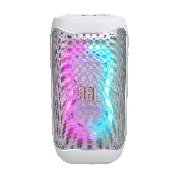 اسپیکر JBL PartyBox 130 رنگ سفید با نورپردازی بنفش